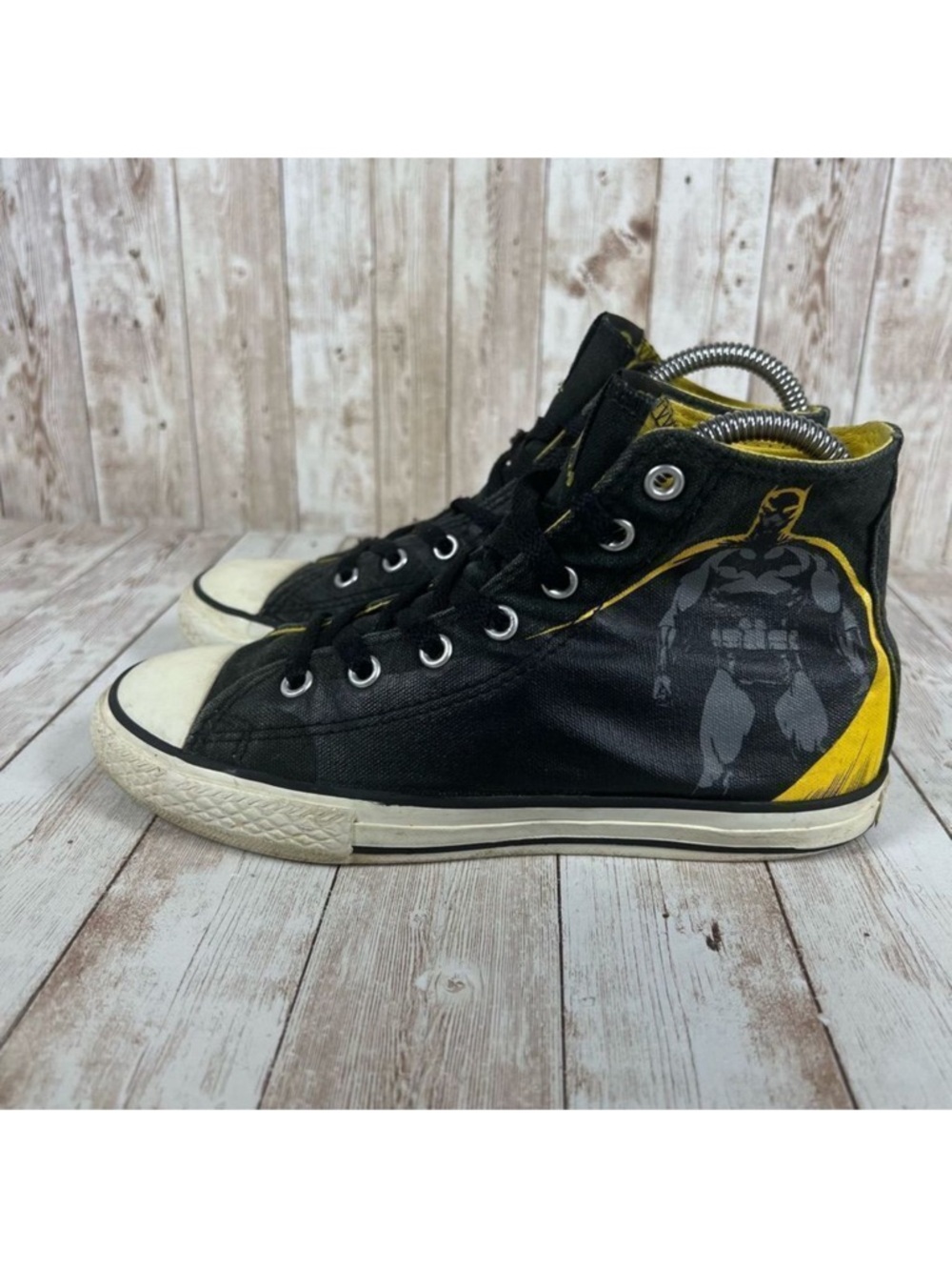 🦇 BATMAN Converse All Star High Top Sneakers Womens 5 Youth 3 - Picture 4 of 8